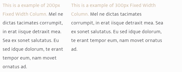 Shortcode fixed column