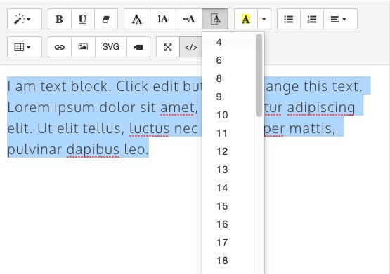 Editor - Font size