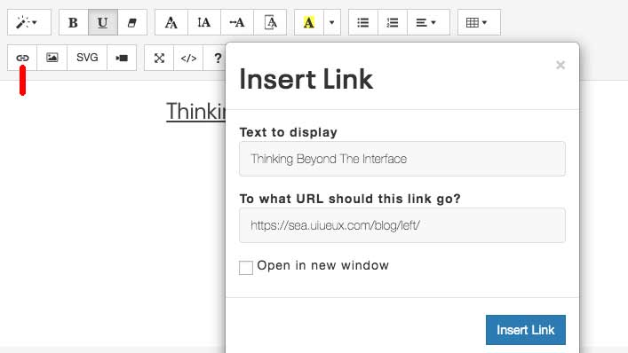 Editor - Add Text Link