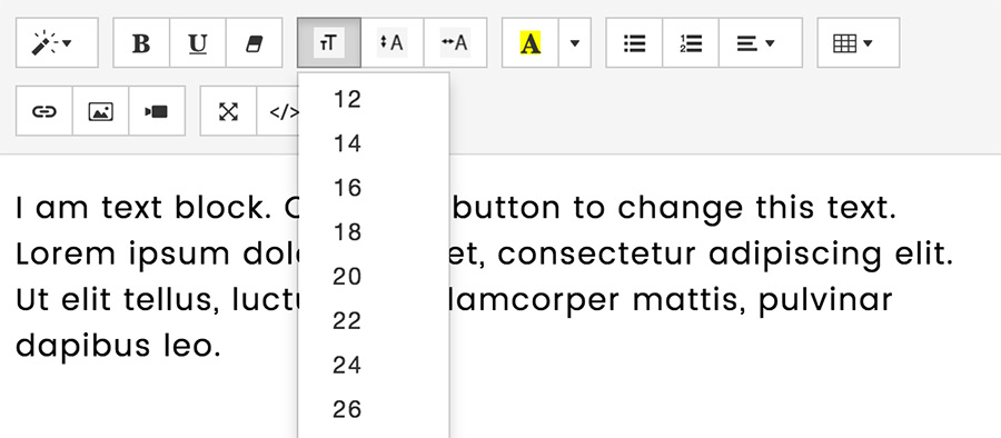 Editor - Font size