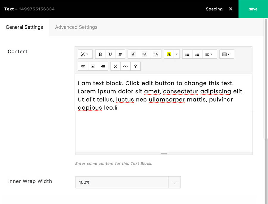 Text module