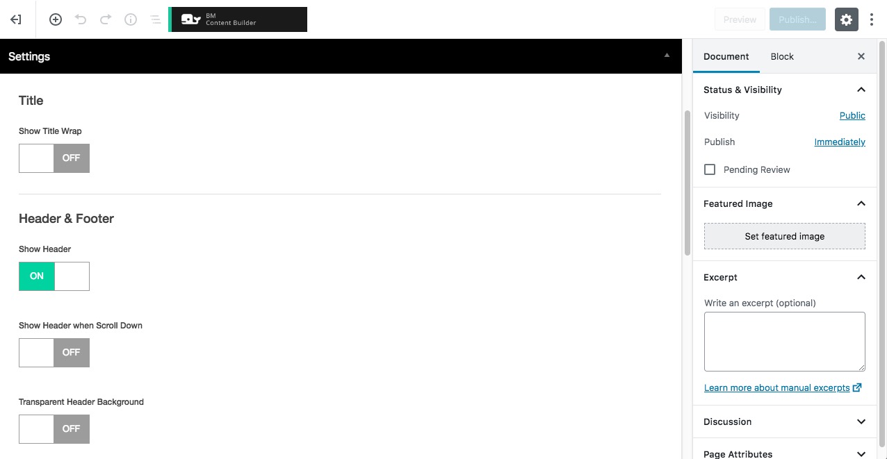 Page Settings
