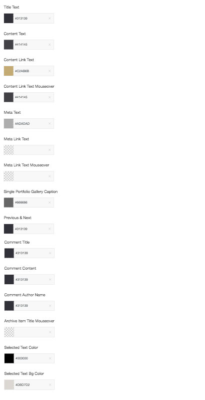 Post/Page Colors options