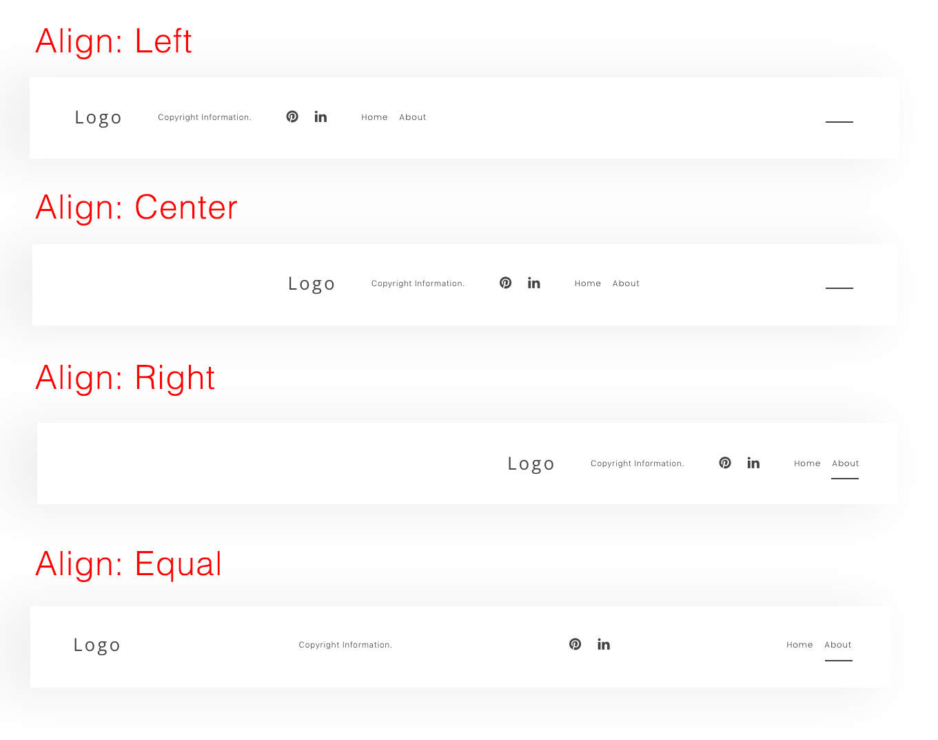 Footer elements Horizon