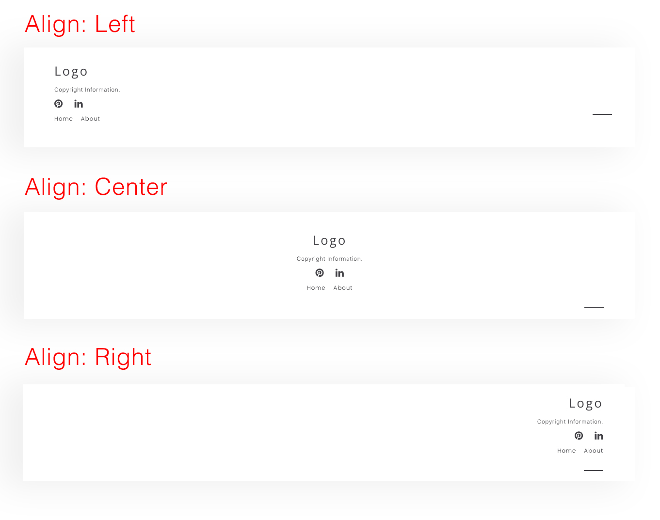 Footer elements Vertical
