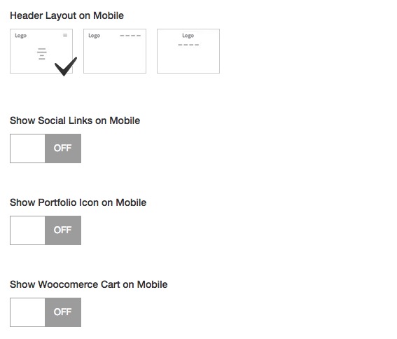 Mobile header options