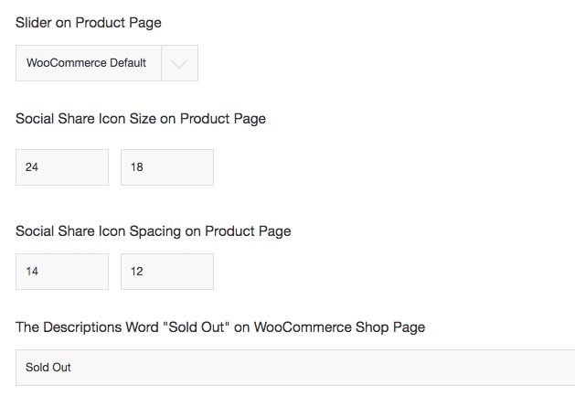 WooCommerce options
