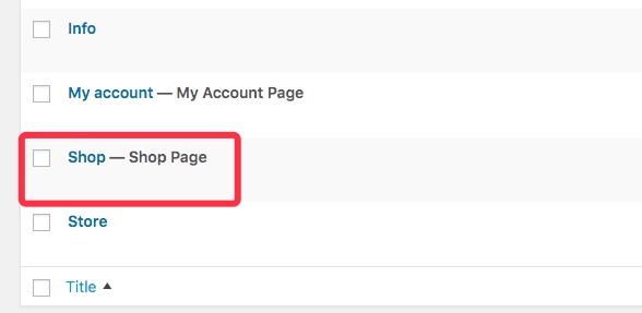 The WooCommerce default shop page