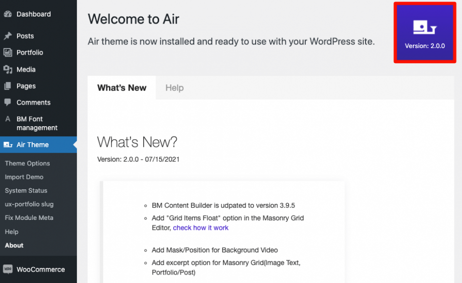 How Update Air WordPress Theme - SeaTheme Documentation SeaTheme ...