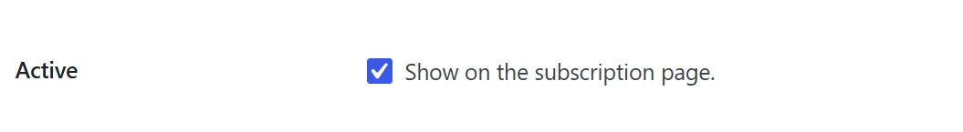 Active package checkbox