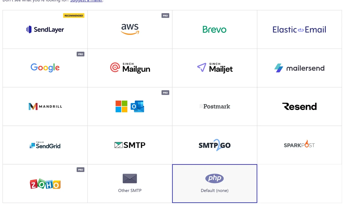 Mailer provider options in Easy WP SMTP