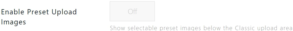 AI Image module enable preset upload images option