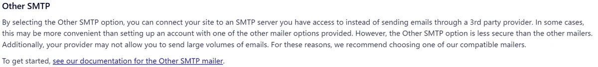 Other SMTP setup notes