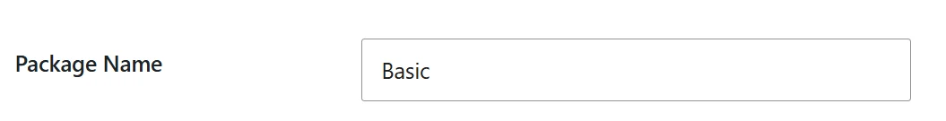 Package Name field