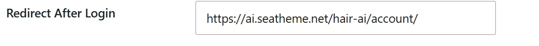 Redirect After Login field