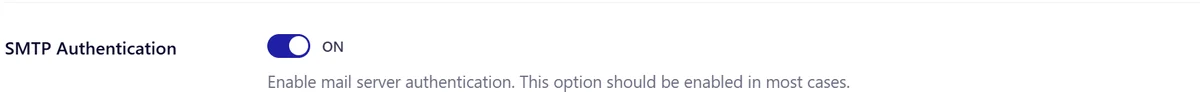 SMTP authentication option