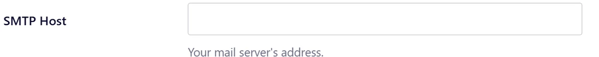 SMTP host field