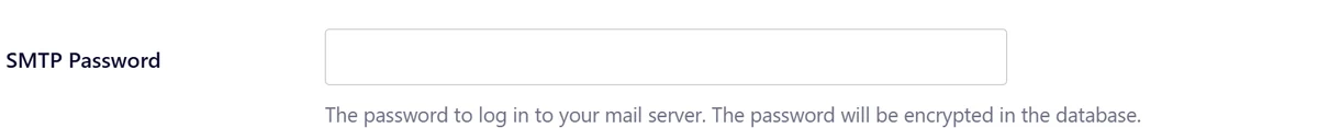 SMTP password field