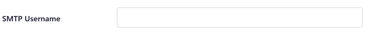 SMTP username field