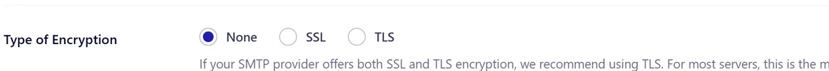 SMTP encryption options