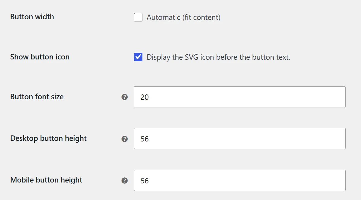 SeaTryon Try-On button width font size and desktop mobile height settings