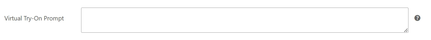 SeaTryon Virtual Try-On Prompt field for the Auto experience type